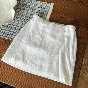 Abercrombie White Linen Mini Skirt